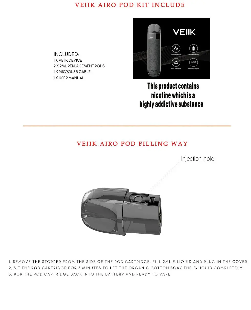 AIRO POD by VEIIK, 2ml Tank AIRO POD by VEIIK, 2ml Tank