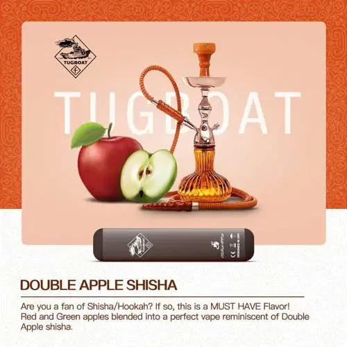 tugboat-V2-double-apple-shisha-disposable-pods