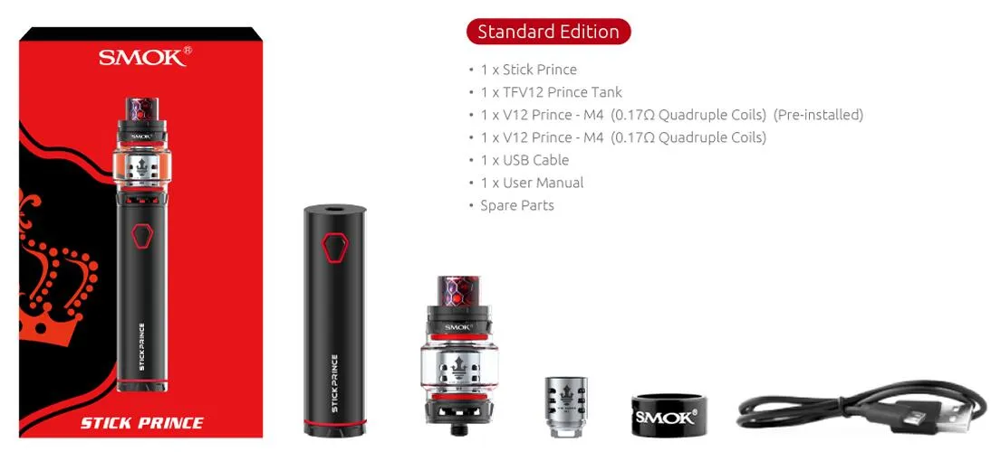 SMOK Stick Prince Kit, 8ml Tank SMOK Stick Prince Kit, 8ml Tank
