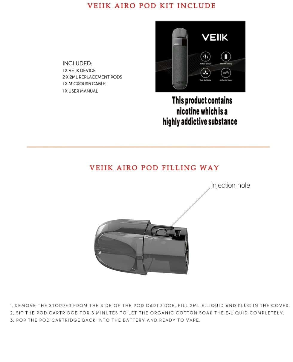 AIRO POD by VEIIK, 2ml Tank AIRO POD by VEIIK, 2ml Tank